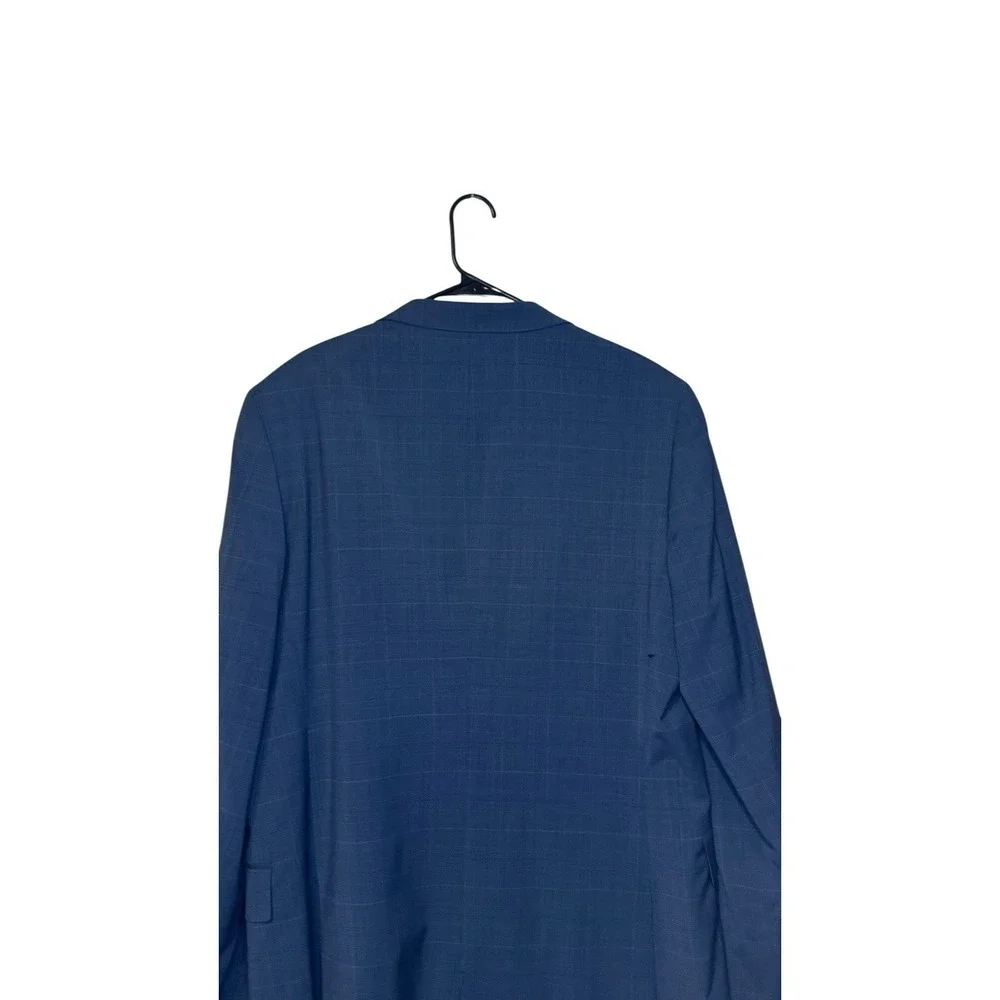 Stafford Men Blazer‎ Jacket Plaid Woolblend Classic Fit 2-Button Double Vent 46L